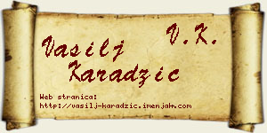 Vasilj Karadžić vizit kartica